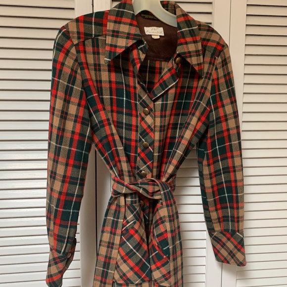 Vintage Jackets & Blazers - Vintage 1950s Austin Hill Plaid Wool Jacket Vintage Size 8